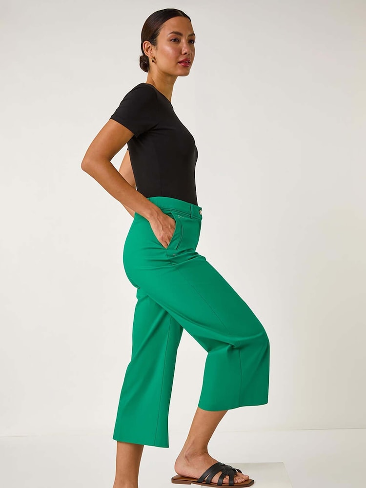 Roman Green Culottes Trousers - Image 1 of 5