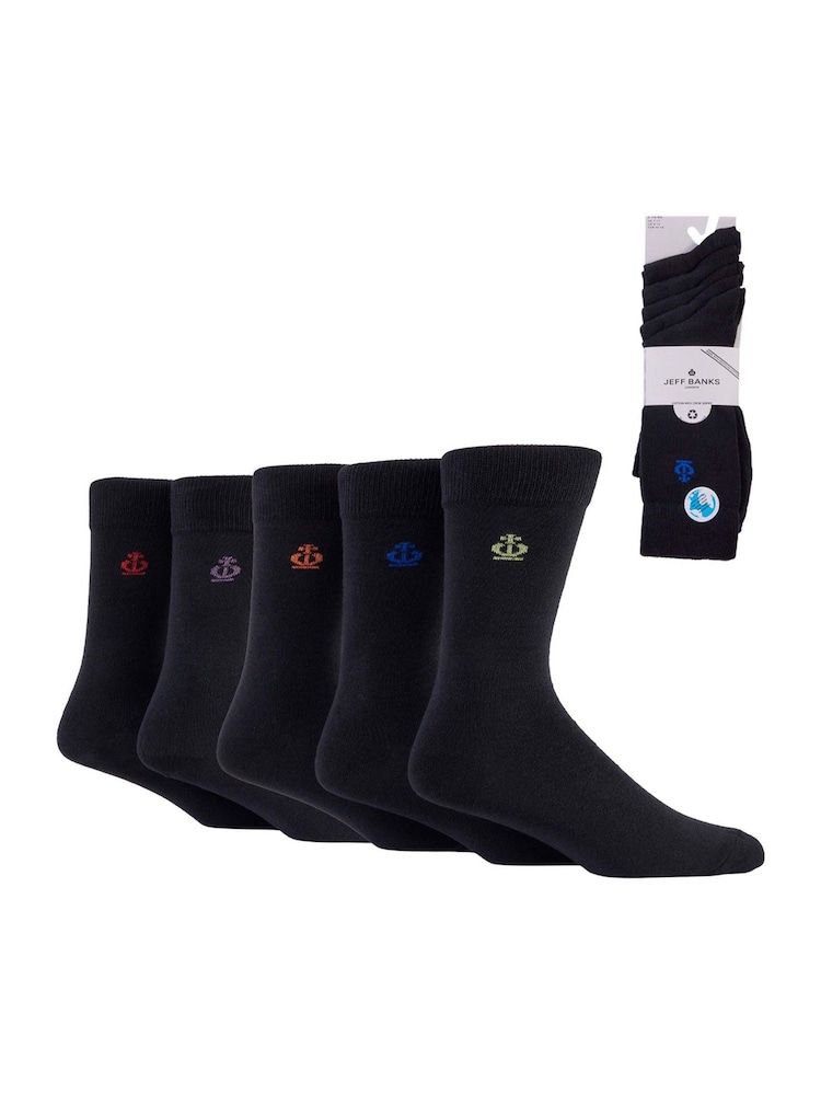 Черный - Jeff Banks Cotton Crew Socks 4 Pack - Image 5 of 5
