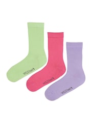 Wild Feet Purple Bamboo Plain Crew Socks 3 Pack - Image 2 of 7