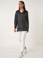 Roman Black Rain Resistant Hooded Jacket - Image 2 of 5
