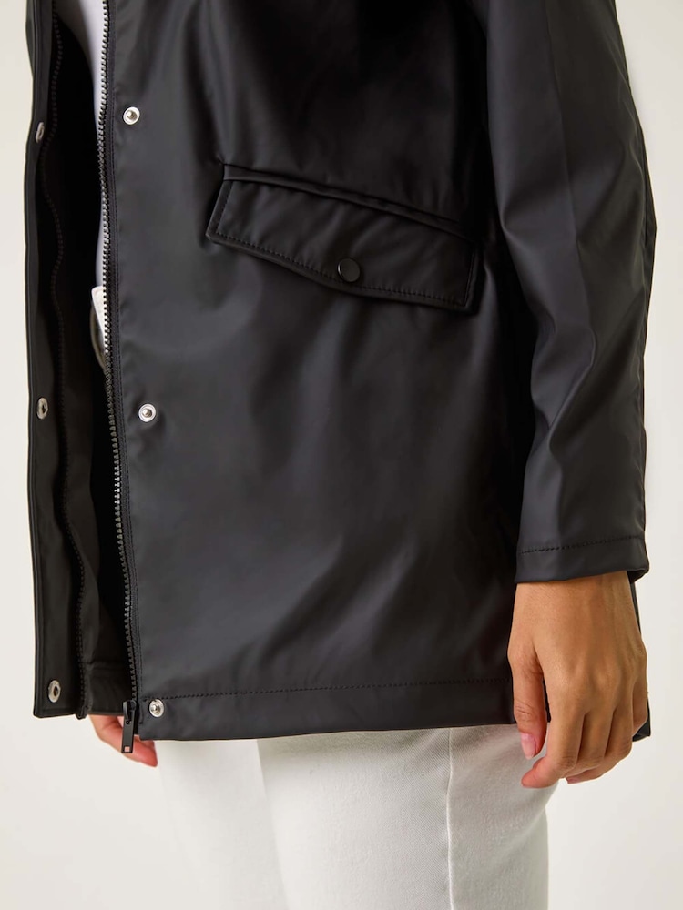 Roman Black Rain Resistant Hooded Jacket - Image 5 of 5