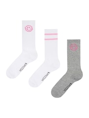 Wild Feet White Sports Style Crew Socks 3 pack - Image 2 of 7