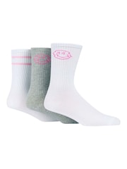 Wild Feet White Sports Style Crew Socks 3 pack - Image 3 of 7