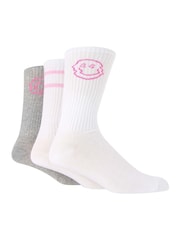 Wild Feet White Sports Style Crew Socks 3 pack - Image 4 of 7