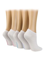 Wild Feet White Bamboo Multi Pack Trainer Socks - Image 1 of 4