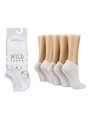 Wild Feet White Bamboo Multi Pack Trainer Socks - Image 3 of 4