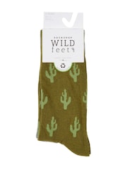 Wild Feet Green Western Crew Socks - Image 3 of 5