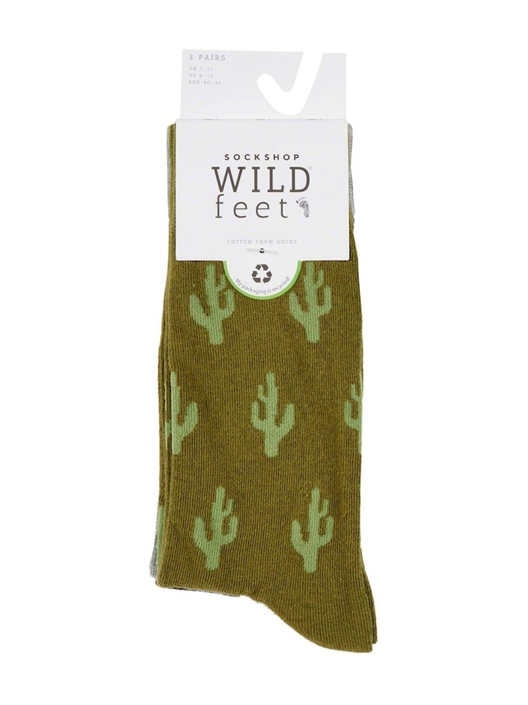 Wild Feet Green Western Crew Socks - Image 3 of 5