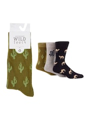 Wild Feet Green Western Crew Socks - Image 4 of 5