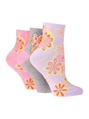Wild Feet Pink Cotton Cropped Crew Socks - Image 1 of 4