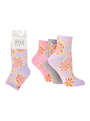 Wild Feet Pink Cotton Cropped Crew Socks - Image 2 of 4