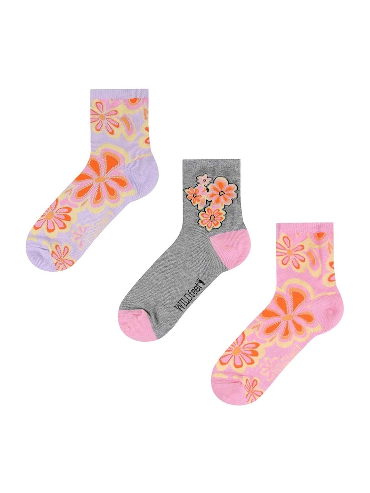 Wild Feet Pink Cotton Cropped Crew Socks - Image 4 of 4