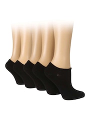 Wild Feet Black Bamboo Multi Pack Trainer Socks - Image 1 of 4
