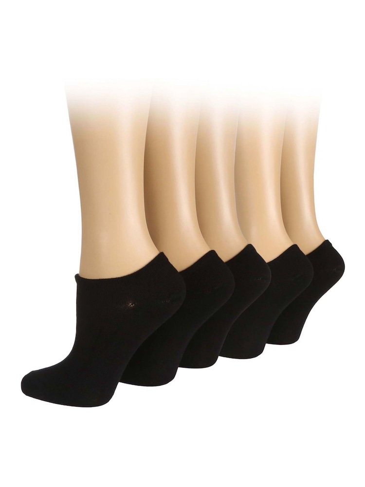 Wild Feet Black Bamboo Multi Pack Trainer Socks - Image 2 of 4