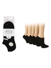 Wild Feet Black Bamboo Multi Pack Trainer Socks - Image 3 of 4