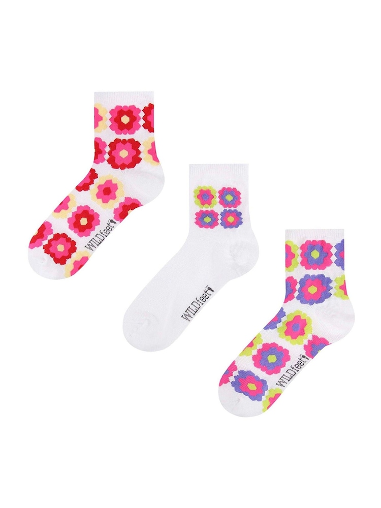 Wild Feet White Cotton Cropped Crew Socks - Image 2 of 4