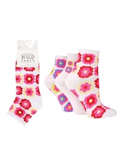 Wild Feet White Cotton Cropped Crew Socks - Image 3 of 4