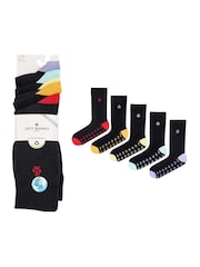 Темно-черный - Jeff Banks Cotton Crew Socks 4 Pack - Image 2 of 6