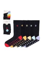 Темно-черный - Jeff Banks Cotton Crew Socks 4 Pack - Image 3 of 6