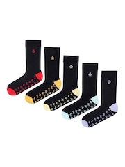 Темно-черный - Jeff Banks Cotton Crew Socks 4 Pack - Image 6 of 6