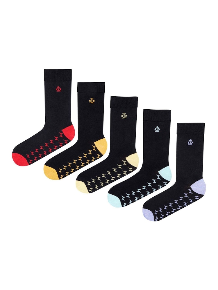 Темно-черный - Jeff Banks Cotton Crew Socks 4 Pack - Image 6 of 6