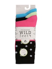 Черный - Wild Feet Bamboo Pop Colour Socks 3 Pack - Изображение 2 из 4