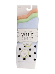 Белый - Wild Feet Bamboo Pop Colour Socks 3 Pack - Изображение 3 из 4