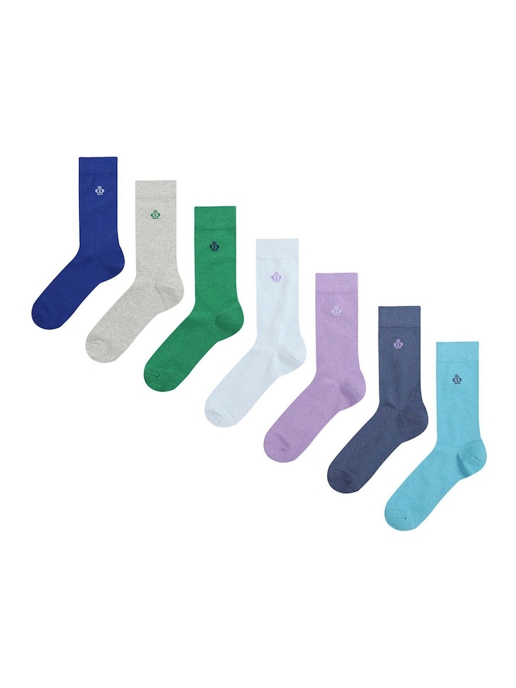 Jeff Banks Blue Cotton Fashion Crew Socks - Image 3 of 3