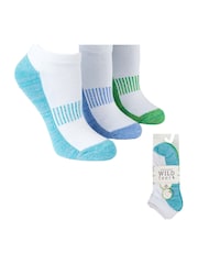 Wild Feet White Bamboo Cushioned Trainer Cut Sports Socks 3 Pack - Image 8 of 8