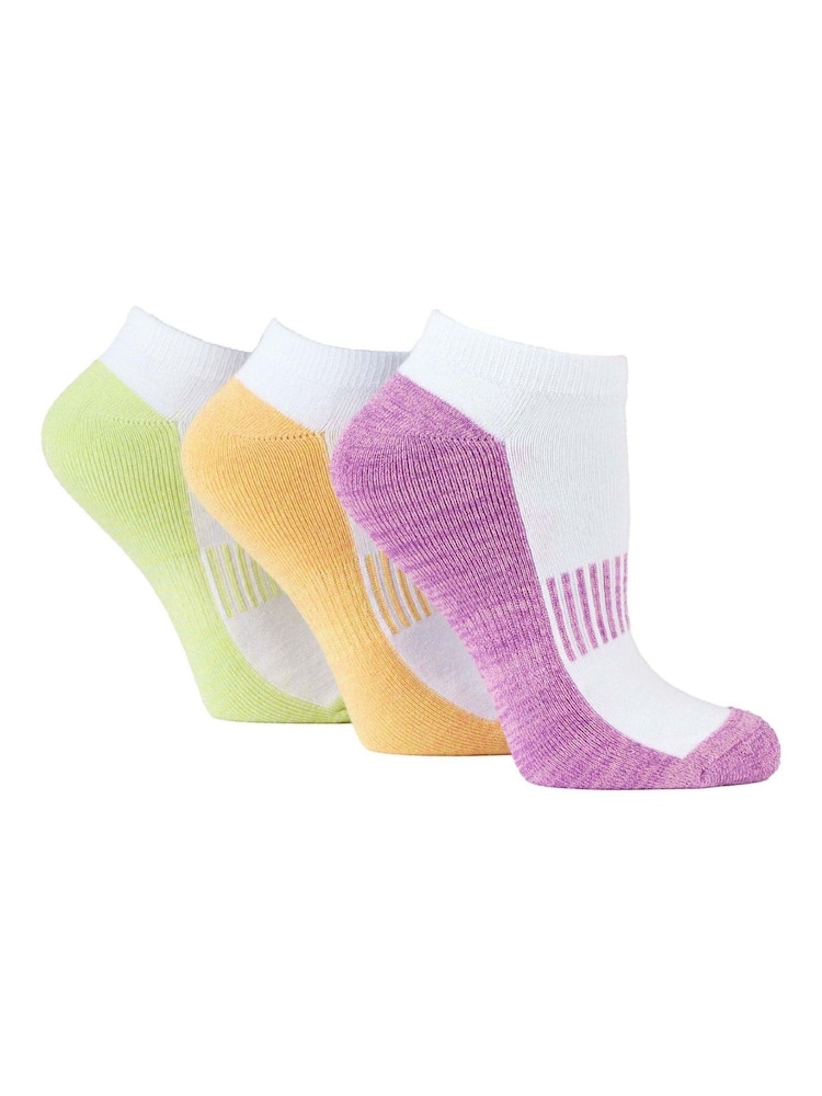 Wild Feet White Bamboo Cushioned Trainer Cut Sports Socks 3 Pack - Image 1 of 8