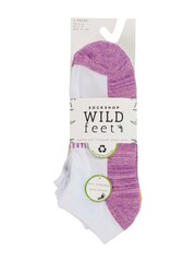 Wild Feet White Bamboo Cushioned Trainer Cut Sports Socks 3 Pack - Image 3 of 8