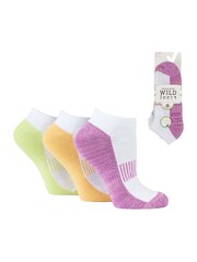 Wild Feet White Bamboo Cushioned Trainer Cut Sports Socks 3 Pack - Image 7 of 8