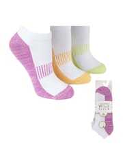 Wild Feet White Bamboo Cushioned Trainer Cut Sports Socks 3 Pack - Image 8 of 8