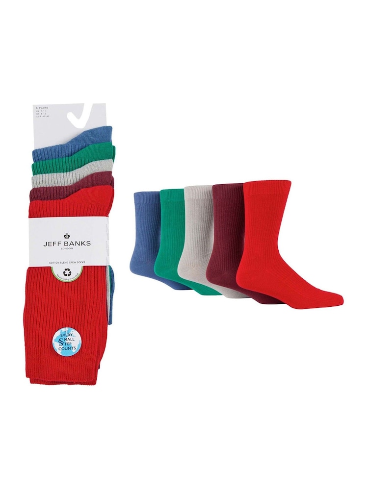 Jeff Banks Red Cotton Leisure Socks - Image 5 of 5