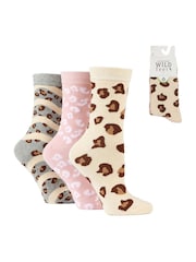 Wild Feet Cream Novelty Jacquard Crew Socks 3 Pack - Image 7 of 7