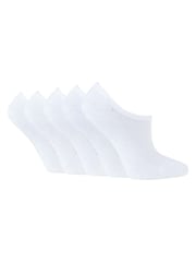 Wild Feet White Bamboo Super Low Cut Trainer Liners Socks 5 Pack with Heel Grip - Image 1 of 10