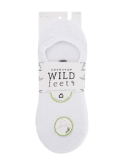 Wild Feet White Bamboo Super Low Cut Trainer Liners Socks 5 Pack with Heel Grip - Image 10 of 10