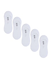 Wild Feet White Bamboo Super Low Cut Trainer Liners Socks 5 Pack with Heel Grip - Image 2 of 10