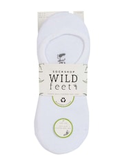 Wild Feet White Bamboo Super Low Cut Trainer Liners Socks 5 Pack with Heel Grip - Image 3 of 10