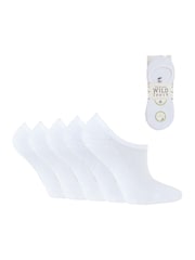 Wild Feet White Bamboo Super Low Cut Trainer Liners Socks 5 Pack with Heel Grip - Image 8 of 10