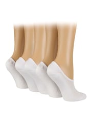 Wild Feet White Bamboo Super Low Cut Trainer Liners Socks 5 Pack with Heel Grip - Image 9 of 10