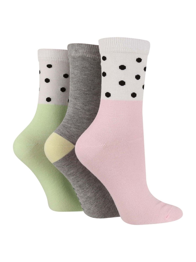 Wild Feet Pink Bamboo Pop Colour Socks 3 Pack - Image 1 of 4