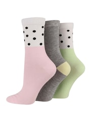 Wild Feet Pink Bamboo Pop Colour Socks 3 Pack - Image 4 of 4