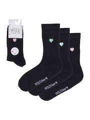 Wild Feet Bamboo Viscose Embroidered Crew Socks - Imagen 3 de 7