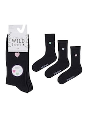 Wild Feet Bamboo Viscose Embroidered Crew Socks - Imagen 4 de 7