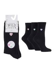 Wild Feet Bamboo Viscose Embroidered Crew Socks - Imagen 5 de 7