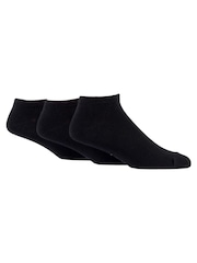 Wild Feet Black Cotton Trainer Liners Socks 3 pack - Image 1 of 5