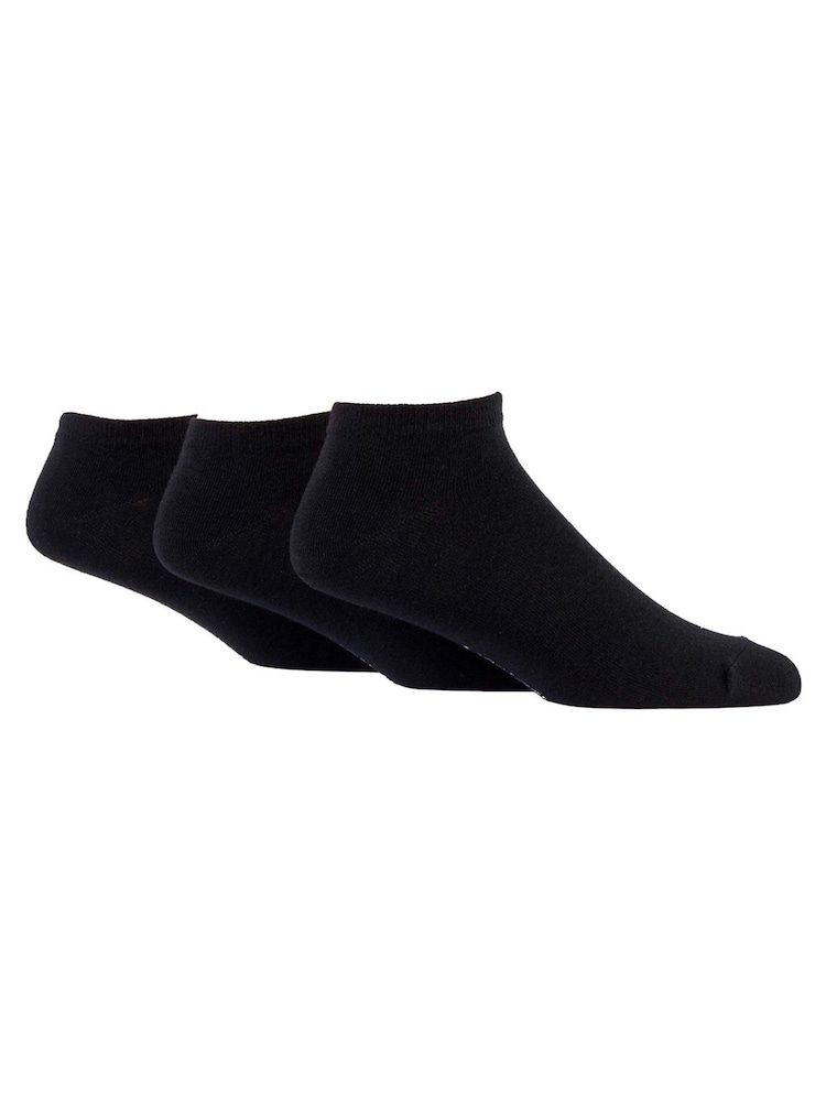 Wild Feet Black Cotton Trainer Liners Socks 3 pack - Image 1 of 5