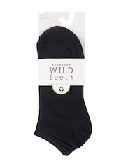 Wild Feet Black Cotton Trainer Liners Socks 3 pack - Image 5 of 5