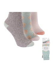 Wild Feet Grey Bamboo Textured Detail Crew Socks - Image 2 of 8